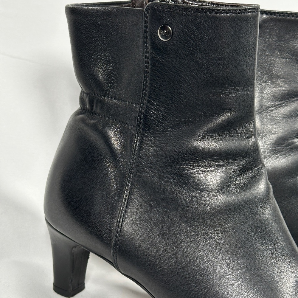 AGL leather ankle boots essential mid heel zip Italian design 38.5 black - Picture 4 of 11